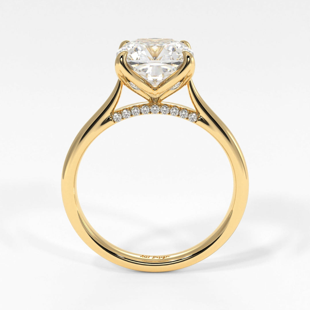 AGI Design Nora Cushion Cut Lab Created Diamond Engagement Ring