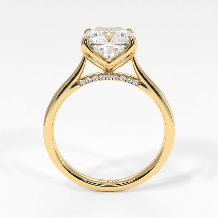 AGI Design Nora Cushion Cut Lab Created Diamond Engagement Ring