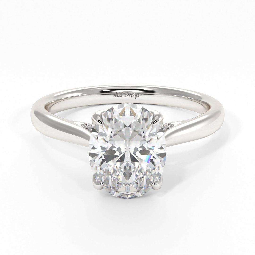 AGI Design Nora Oval Lab Created Diamond Engagement Ring