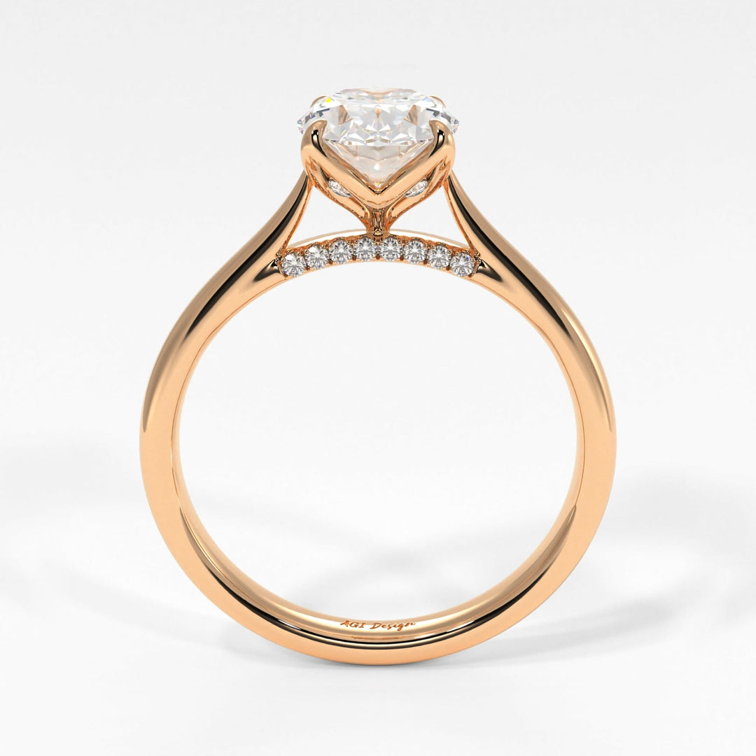 AGI Design Nora Oval Lab Created Diamond Engagement Ring