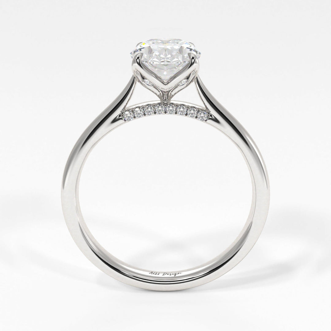 AGI Design Nora Oval Lab Created Diamond Engagement Ring