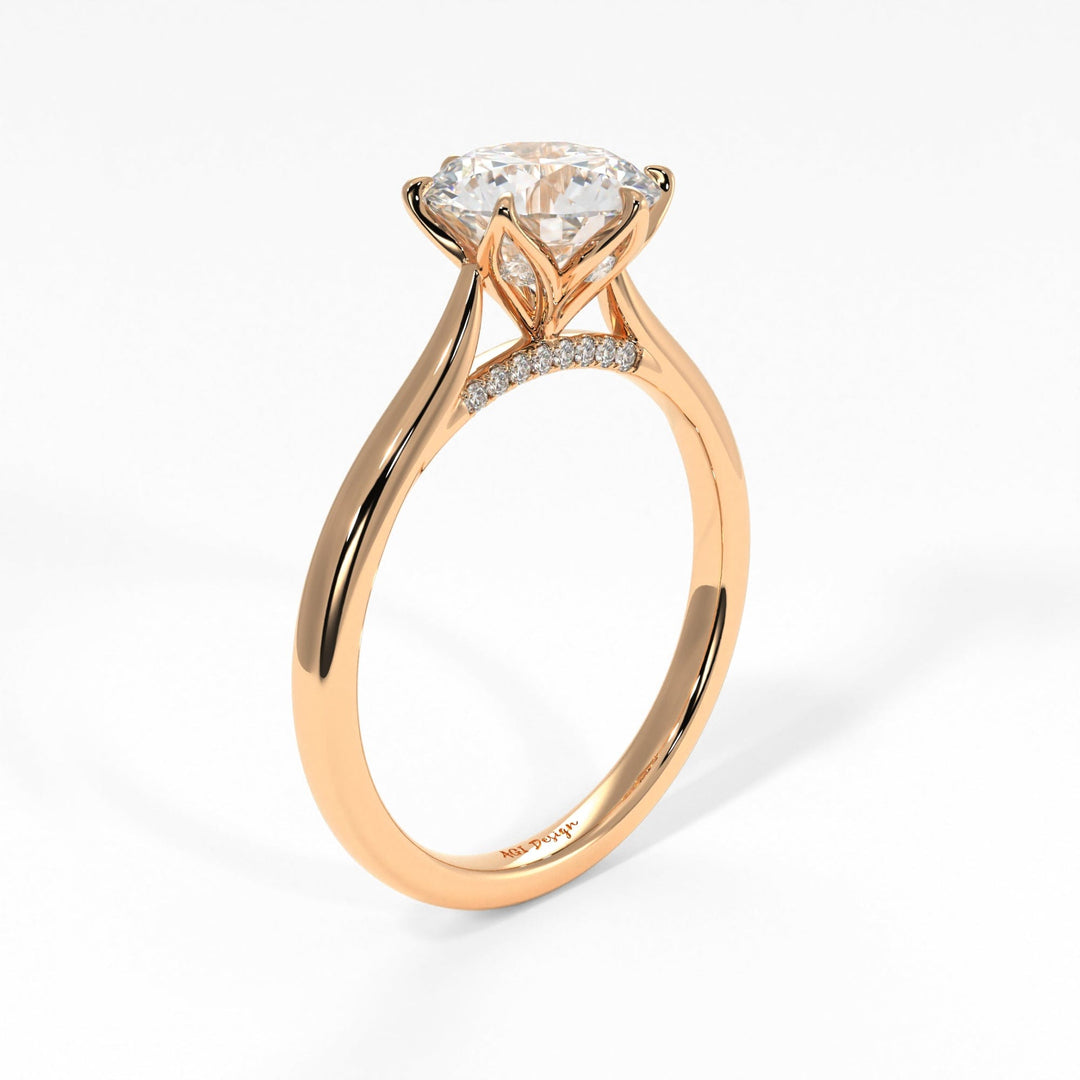 AGI Design Nora Round Lab Created Diamond Engagement Ring