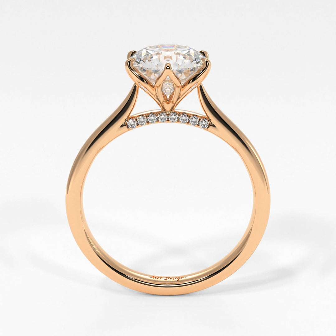 AGI Design Nora Round Lab Created Diamond Engagement Ring