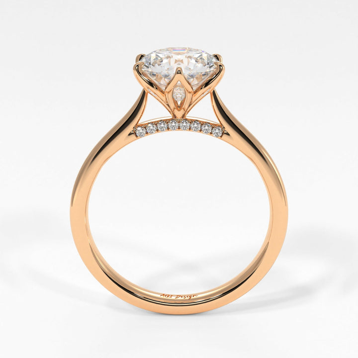 AGI Design Nora Round Lab Created Diamond Engagement Ring