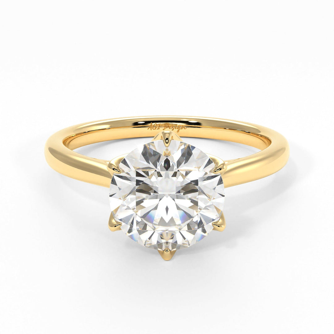AGI Design Nora Round Lab Created Diamond Engagement Ring
