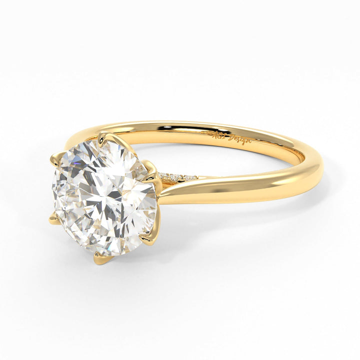 AGI Design Nora Round Lab Created Diamond Engagement Ring