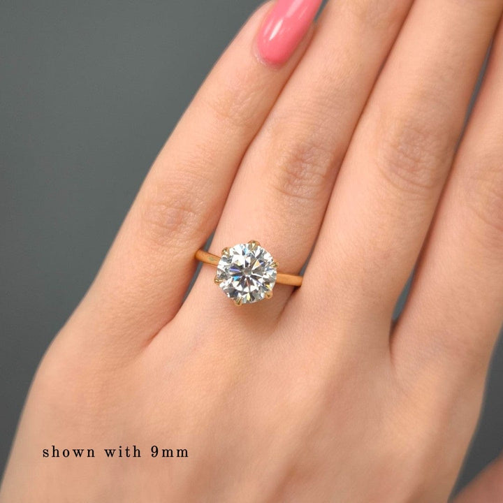 AGIDesignShop Nora Round Moissanite Tulip Engagement Ring