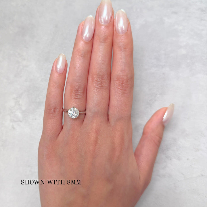 AGIDesignShop Nora Round Moissanite Tulip Engagement Ring