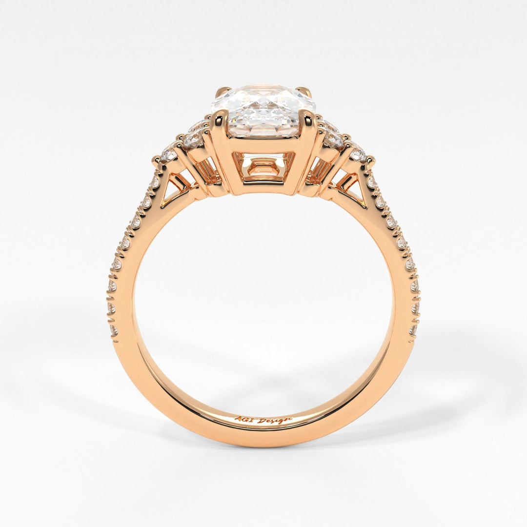 AGI Design Olivia Elongated Cushion Cut Lab Created Diamond Engagement Ring