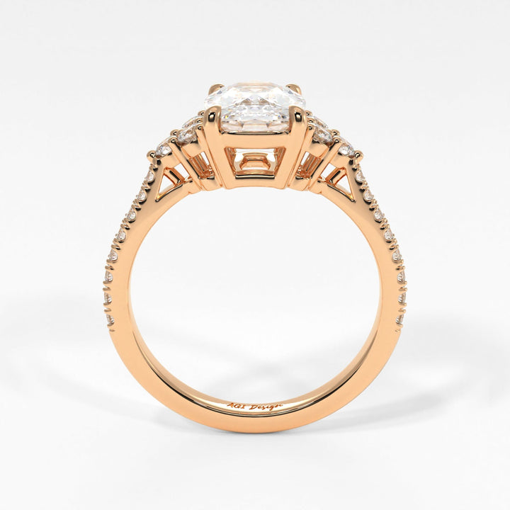 AGI Design Olivia Elongated Cushion Cut Lab Created Diamond Engagement Ring
