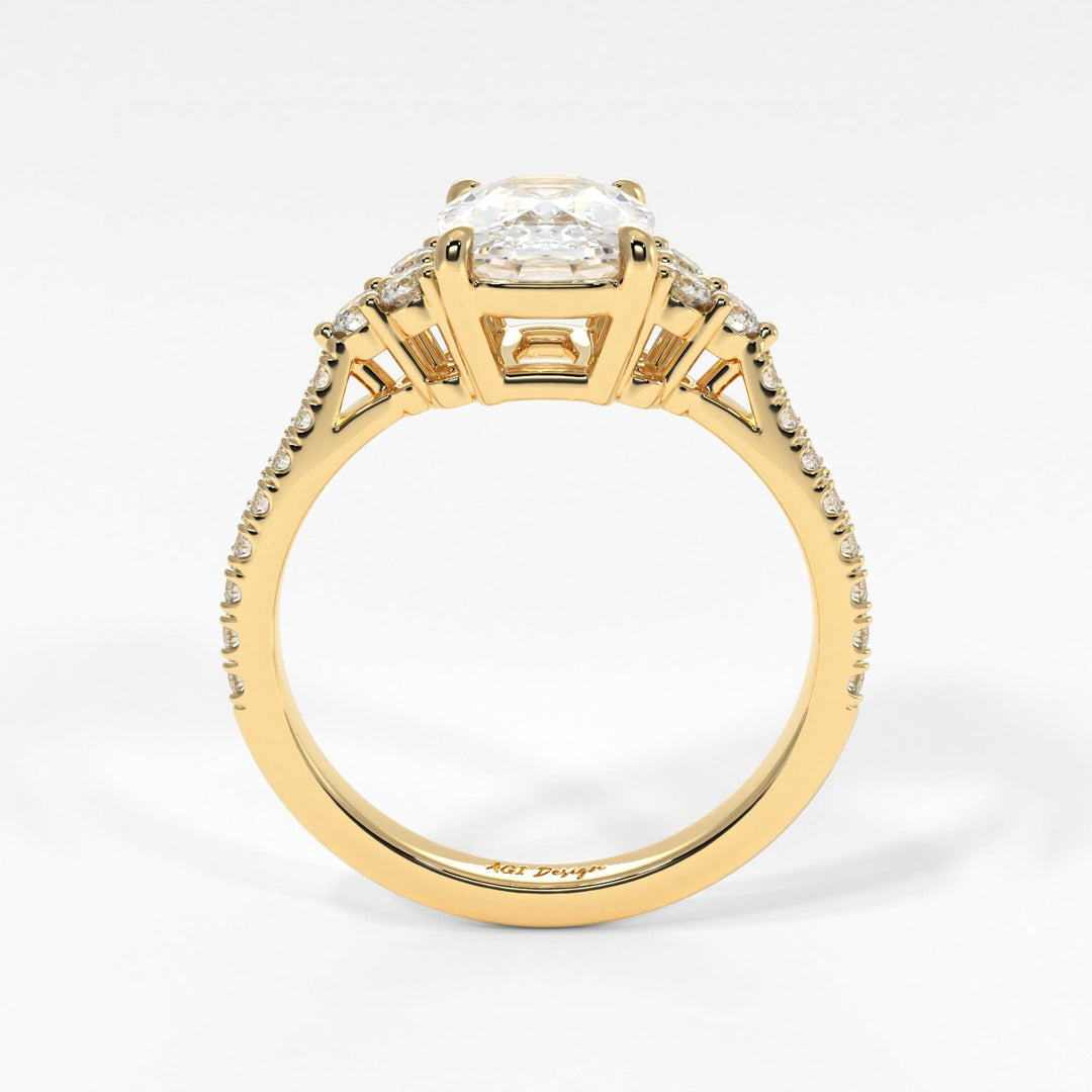 AGI Design Olivia Elongated Cushion Cut Lab Created Diamond Engagement Ring