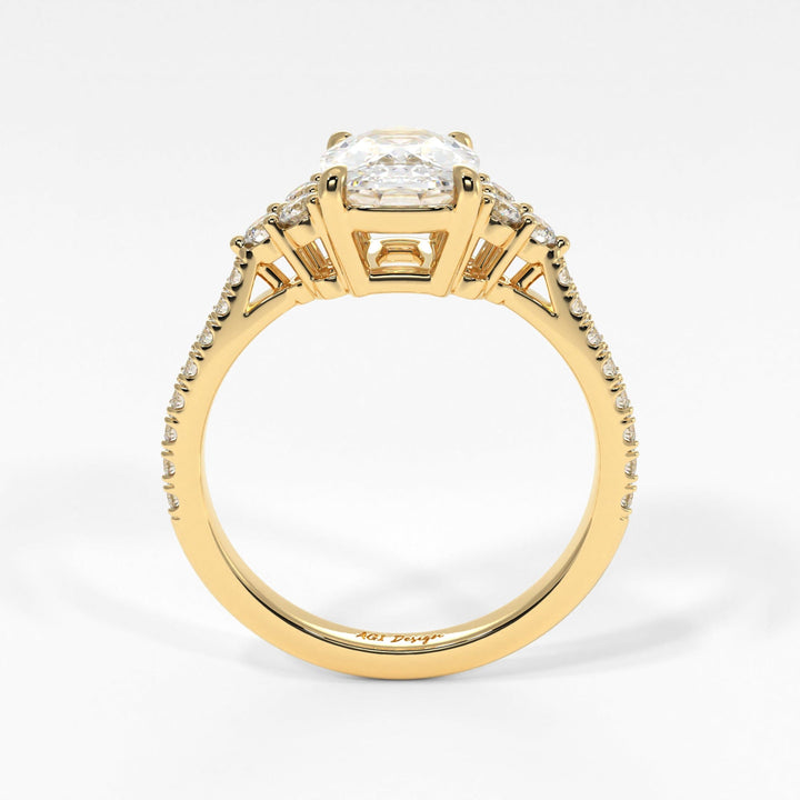 AGI Design Olivia Elongated Cushion Cut Lab Created Diamond Engagement Ring