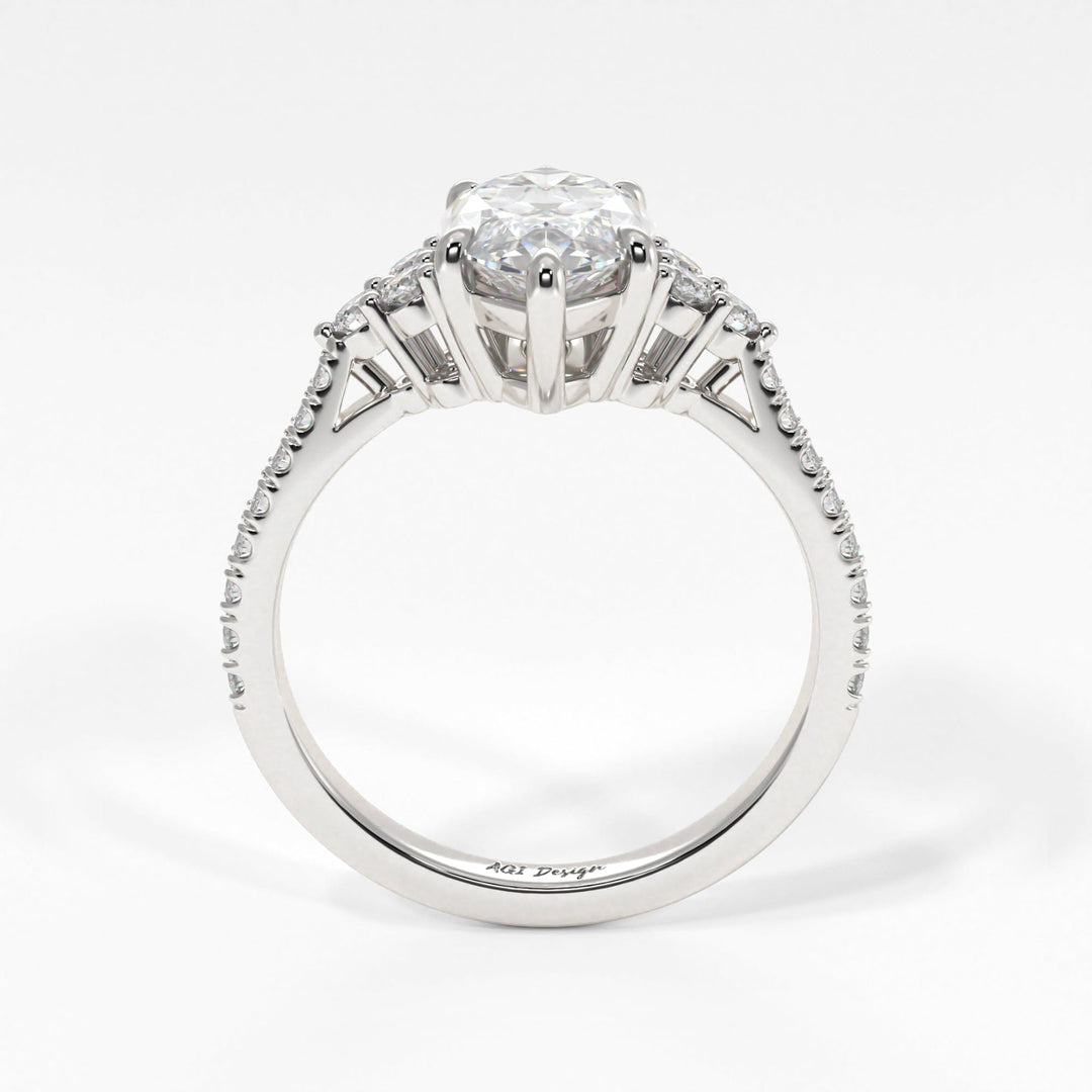 AGI Design Olivia Marquise Lab Created Diamond Engagement Ring