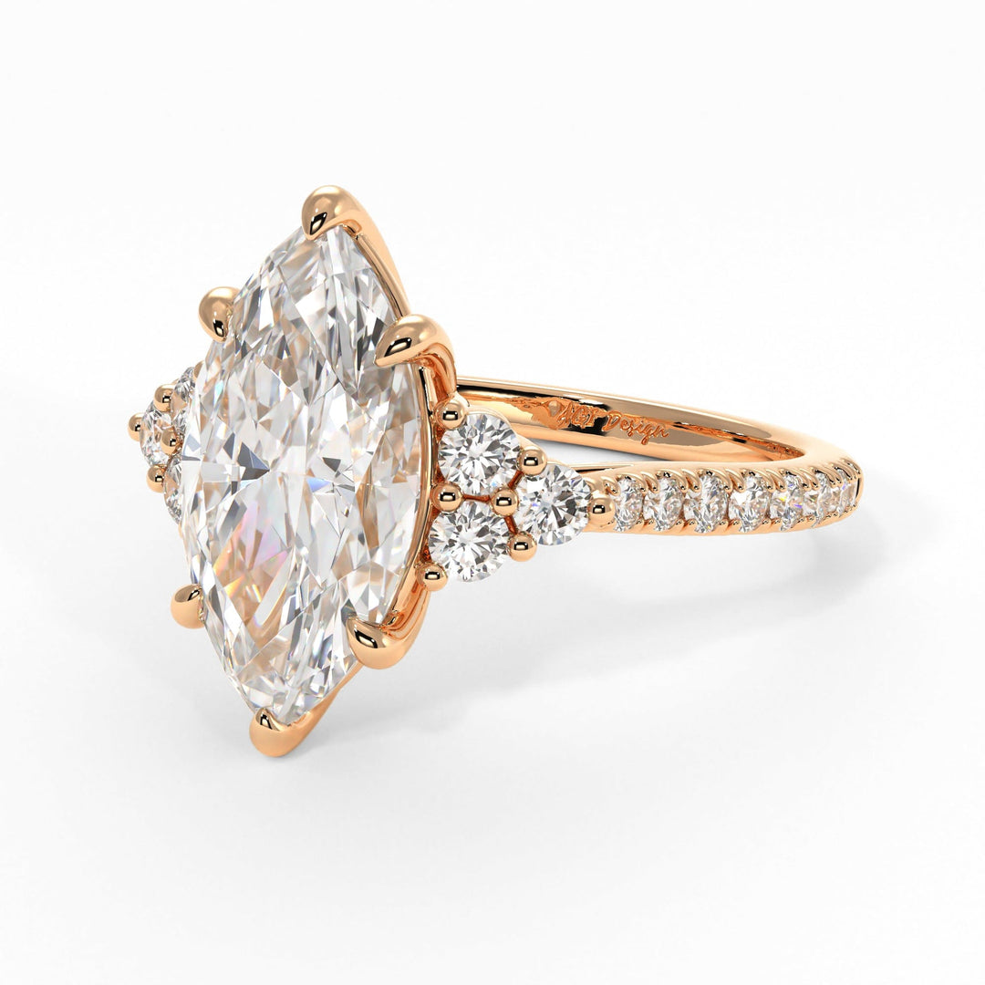 AGI Design Olivia Marquise Lab Created Diamond Engagement Ring