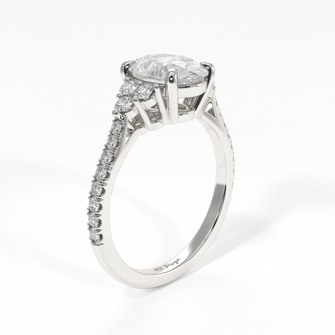 AGI Design Olivia Oval Lab Created Diamond Engagement Ring