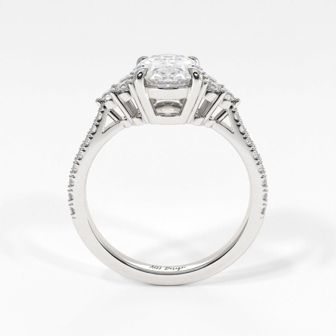 AGI Design Olivia Oval Lab Created Diamond Engagement Ring