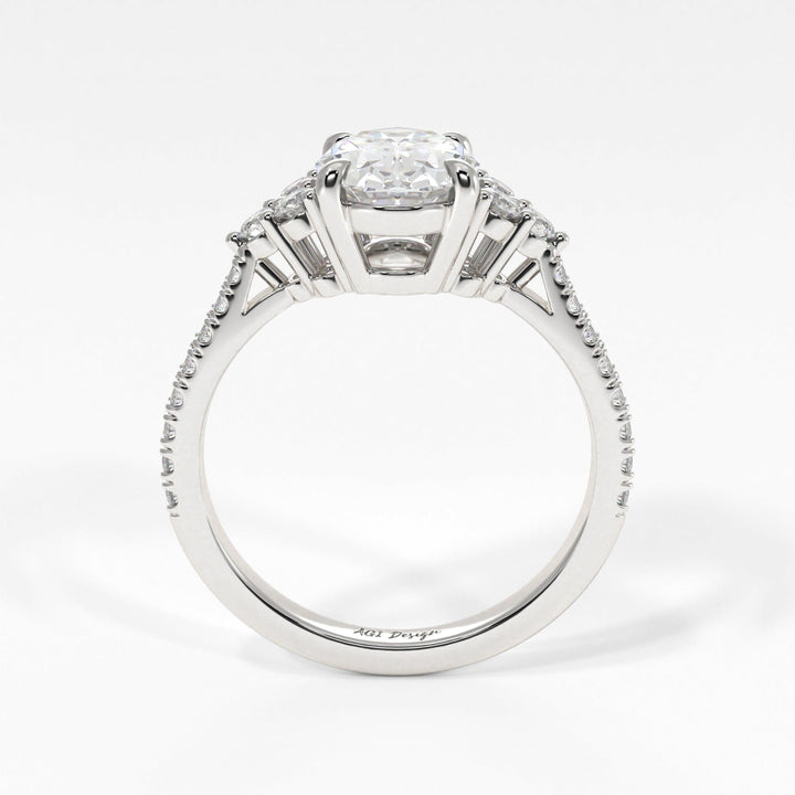 AGI Design Olivia Oval Lab Created Diamond Engagement Ring