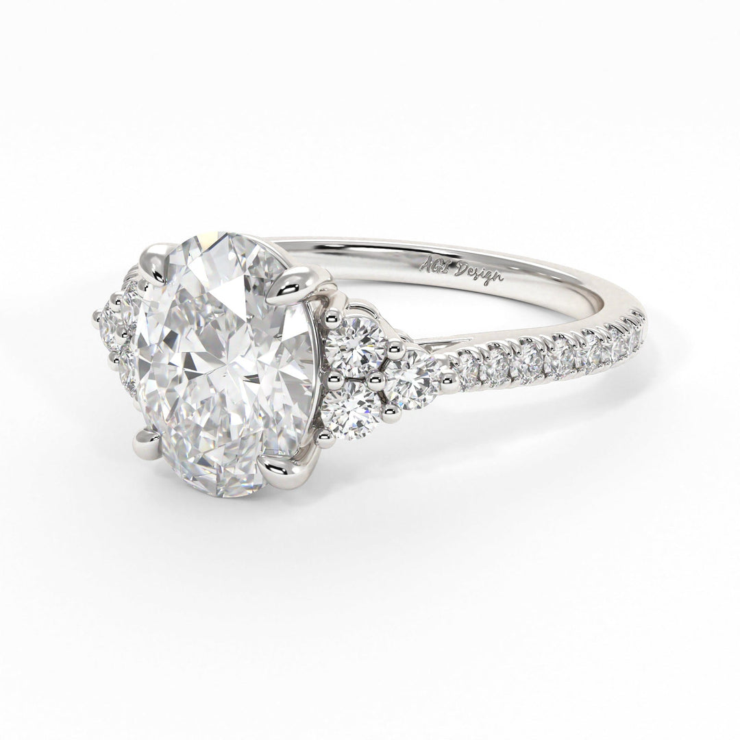 AGI Design Olivia Oval Lab Created Diamond Engagement Ring
