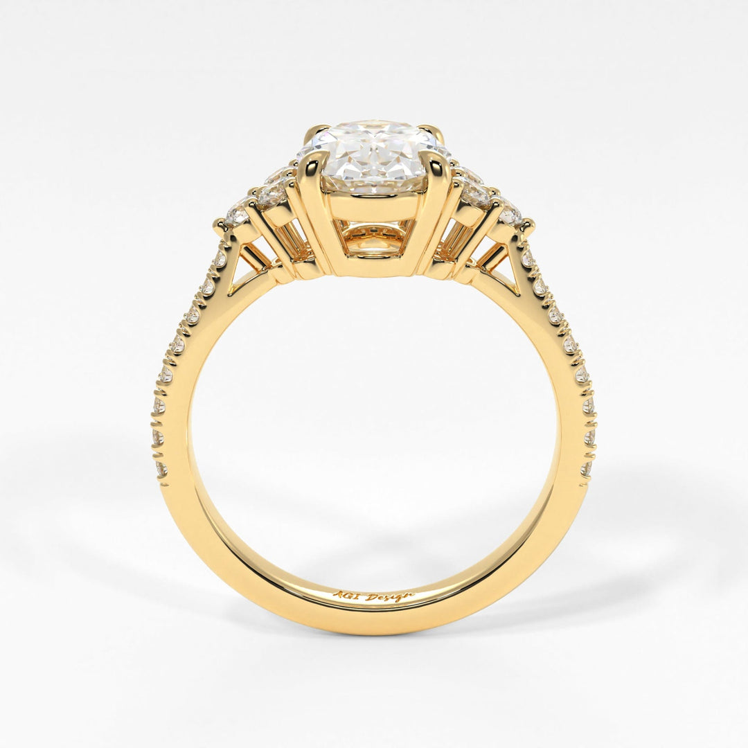 AGI Design Olivia Oval Lab Created Diamond Engagement Ring
