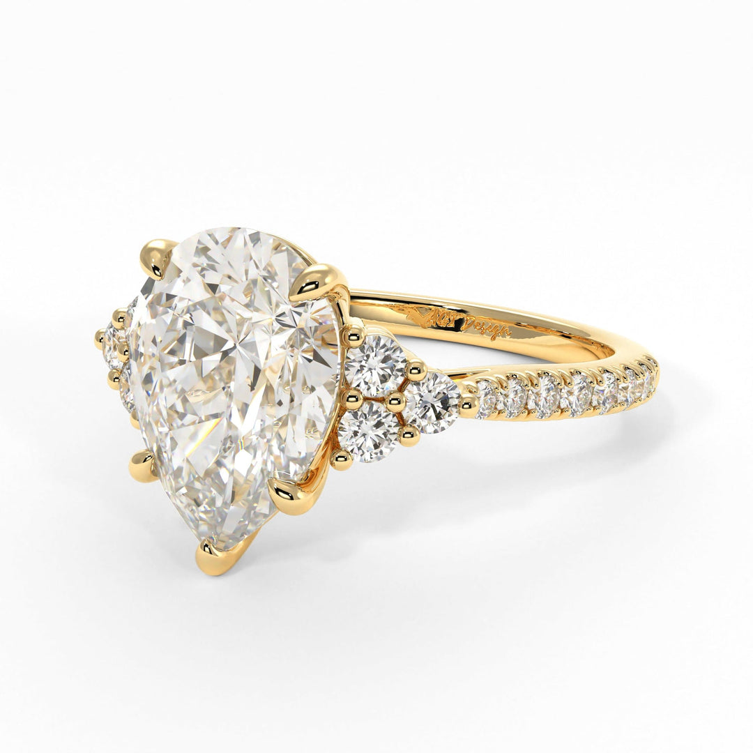 AGI Design Olivia Pear Lab Created Diamond Engagement Ring