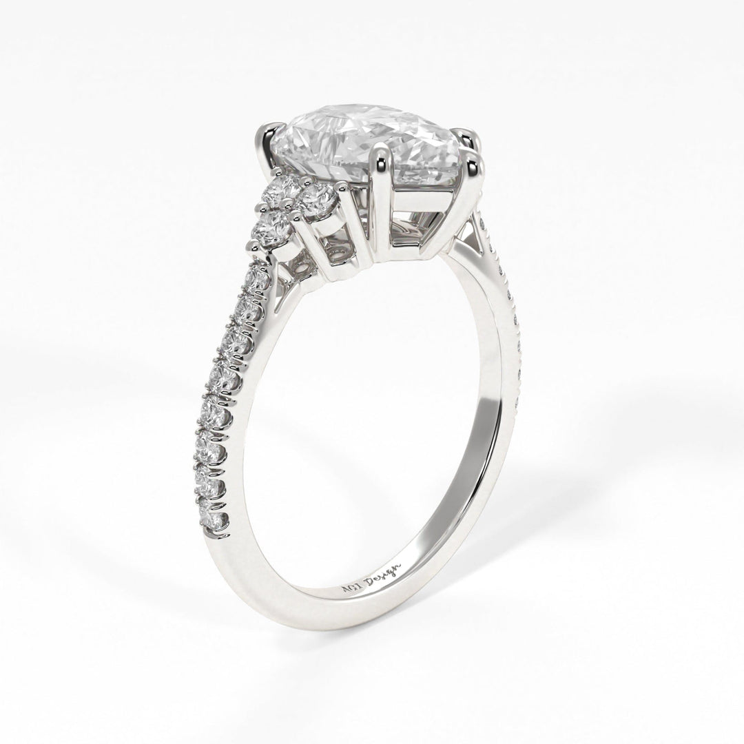 AGI Design Olivia Pear Lab Created Diamond Engagement Ring
