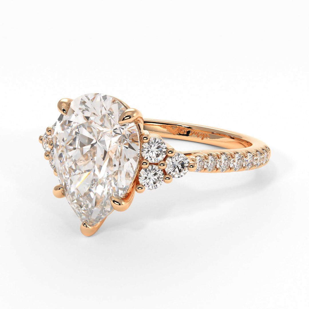 AGI Design Olivia Pear Lab Created Diamond Engagement Ring