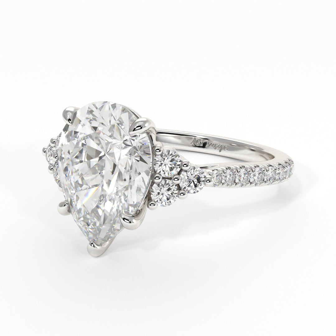AGI Design Olivia Pear Lab Created Diamond Engagement Ring