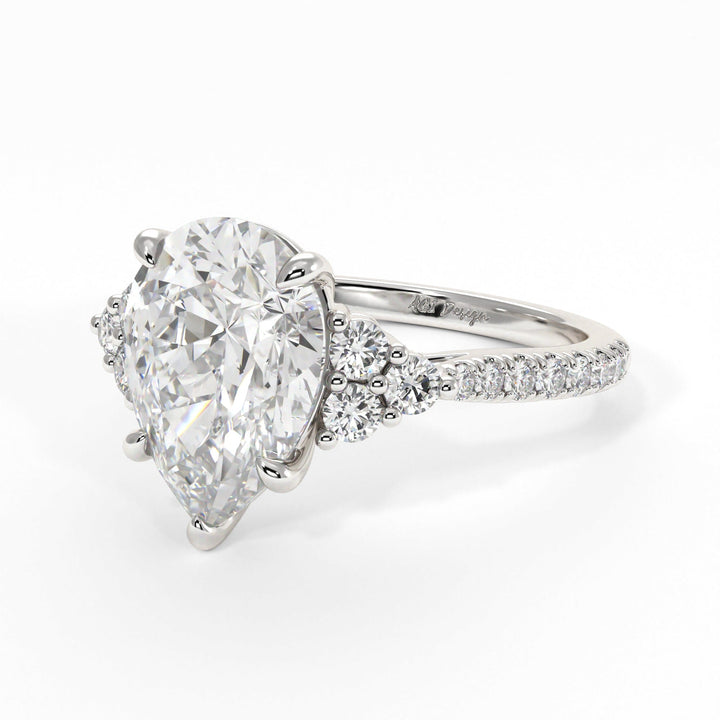 AGI Design Olivia Pear Lab Created Diamond Engagement Ring