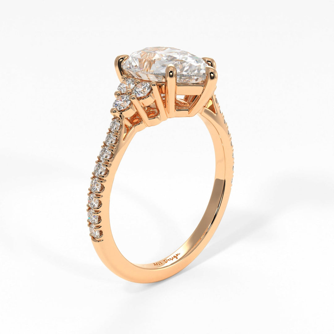 AGI Design Olivia Pear Lab Created Diamond Engagement Ring