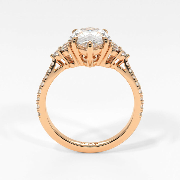 AGI Design Olivia Pear Lab Created Diamond Engagement Ring