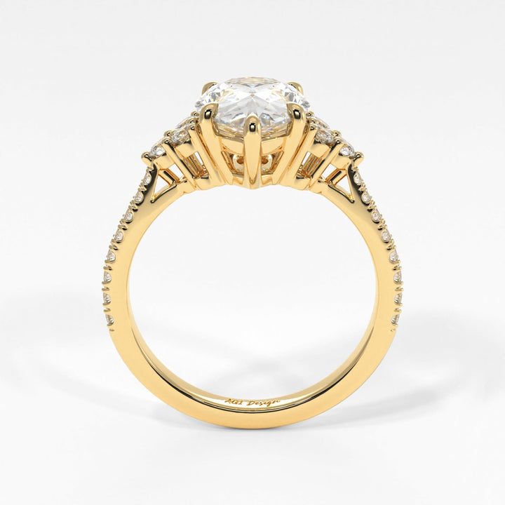 AGI Design Olivia Pear Lab Created Diamond Engagement Ring