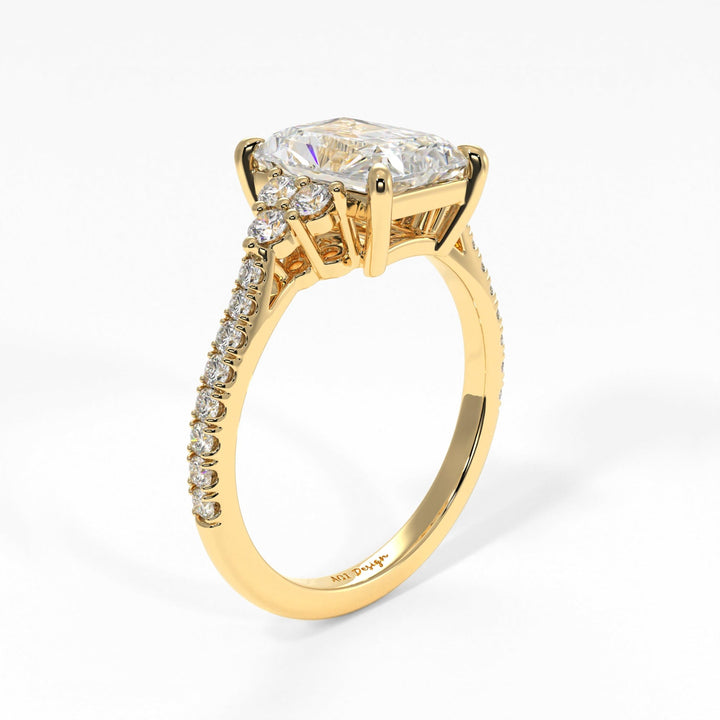 AGI Design Olivia Radiant/Emerald Lab Created Diamond Engagement Ring