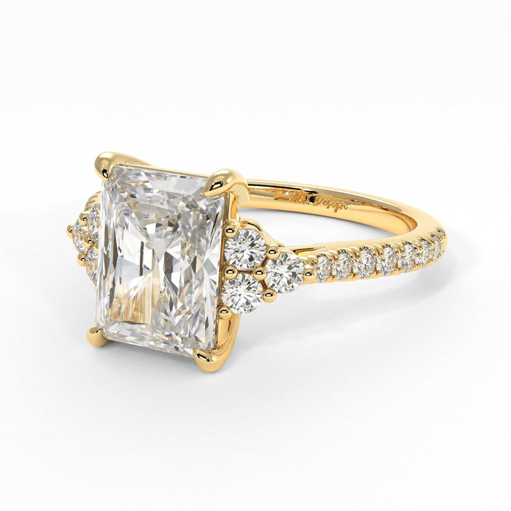 AGI Design Olivia Radiant/Emerald Lab Created Diamond Engagement Ring