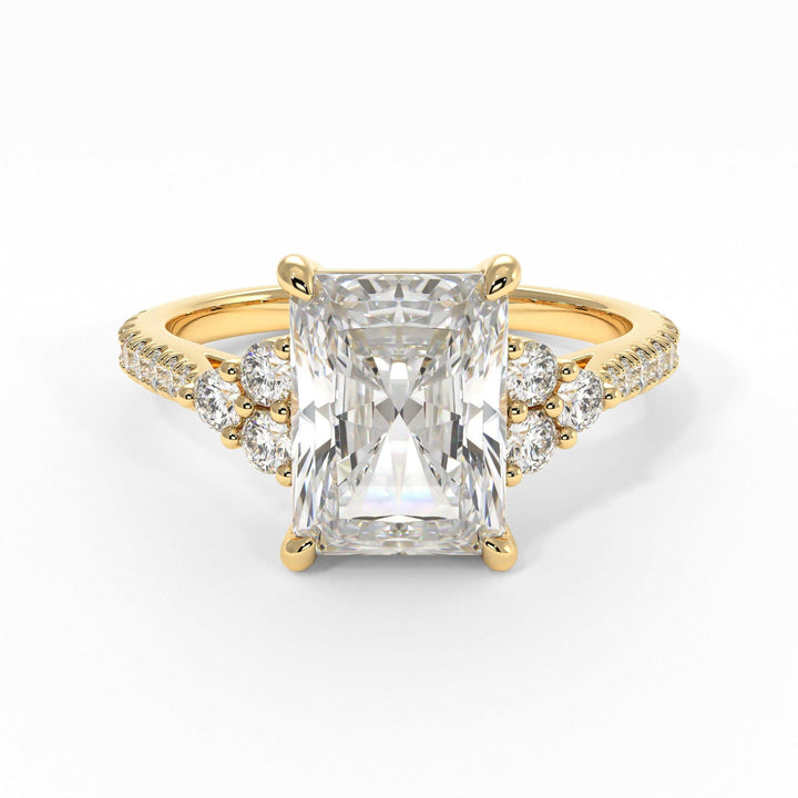 AGI Design Olivia Radiant/Emerald Lab Created Diamond Engagement Ring