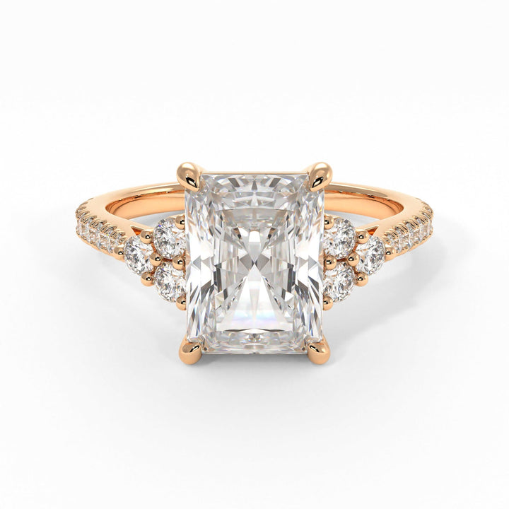 AGI Design Olivia Radiant/Emerald Lab Created Diamond Engagement Ring