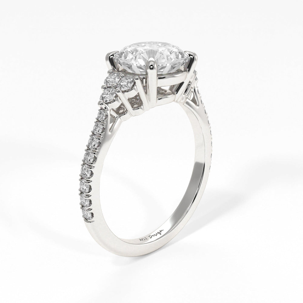 AGI Design Olivia Round Lab Created Diamond Engagement Ring