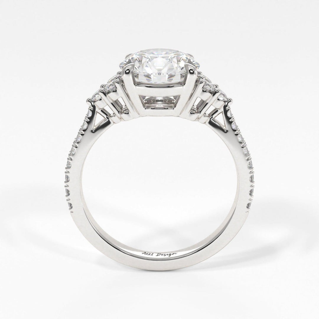 AGI Design Olivia Round Lab Created Diamond Engagement Ring