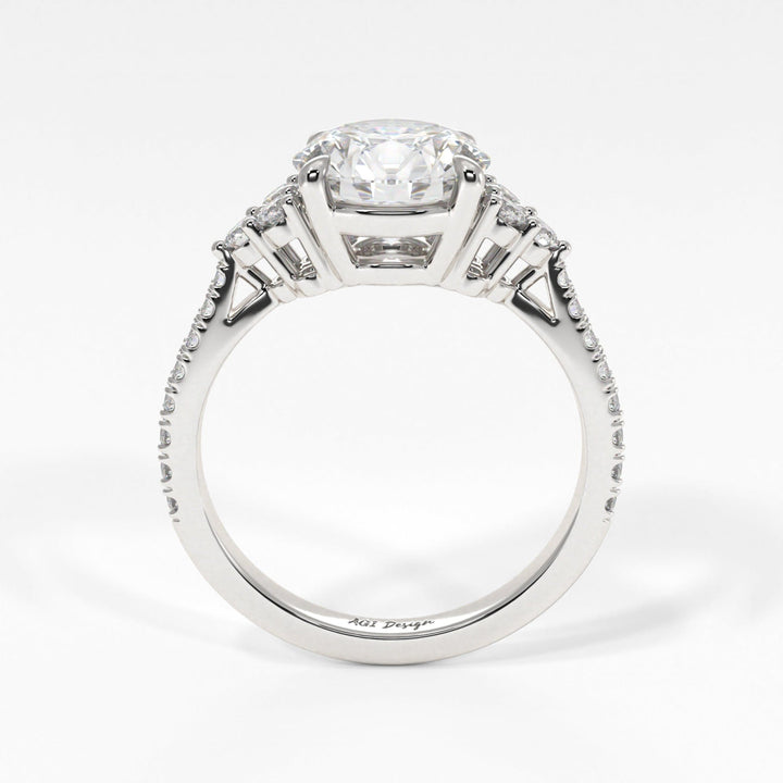 AGI Design Olivia Round Lab Created Diamond Engagement Ring