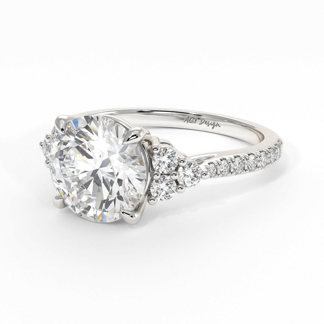 AGI Design Olivia Round Lab Created Diamond Engagement Ring
