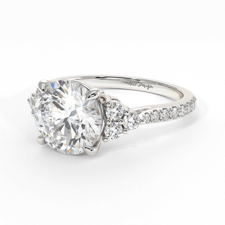 AGI Design Olivia Round Lab Created Diamond Engagement Ring