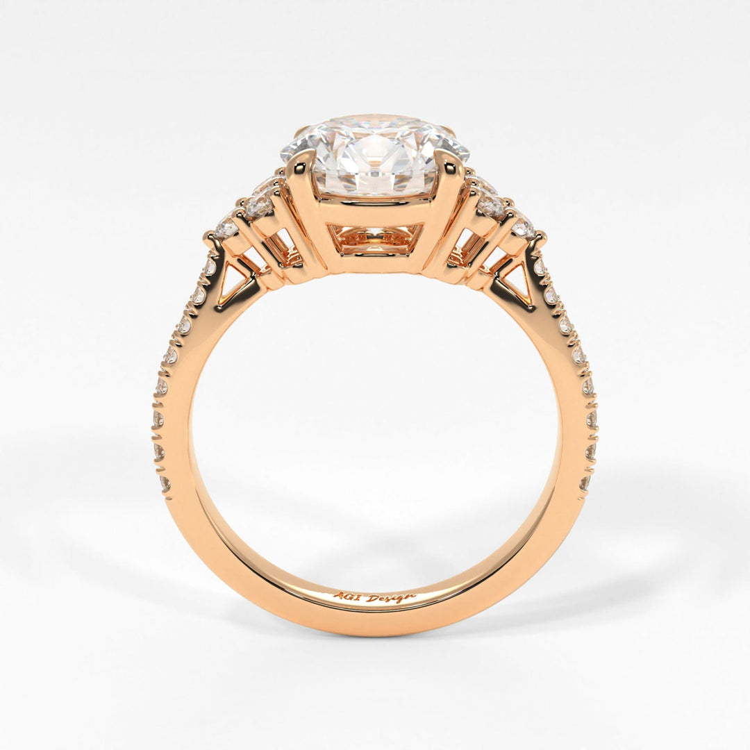 AGI Design Olivia Round Lab Created Diamond Engagement Ring
