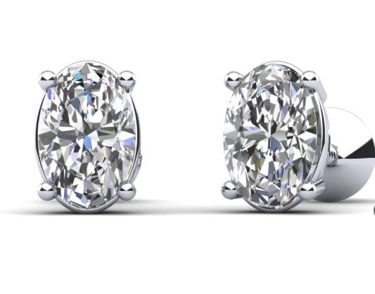 AGI Design Oval lab created diamonds stud earrings