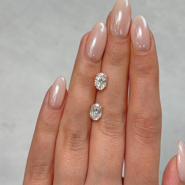 AGI Design Oval lab created diamonds stud earrings