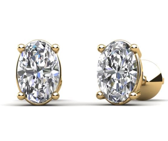 AGI Design Oval lab created diamonds stud earrings