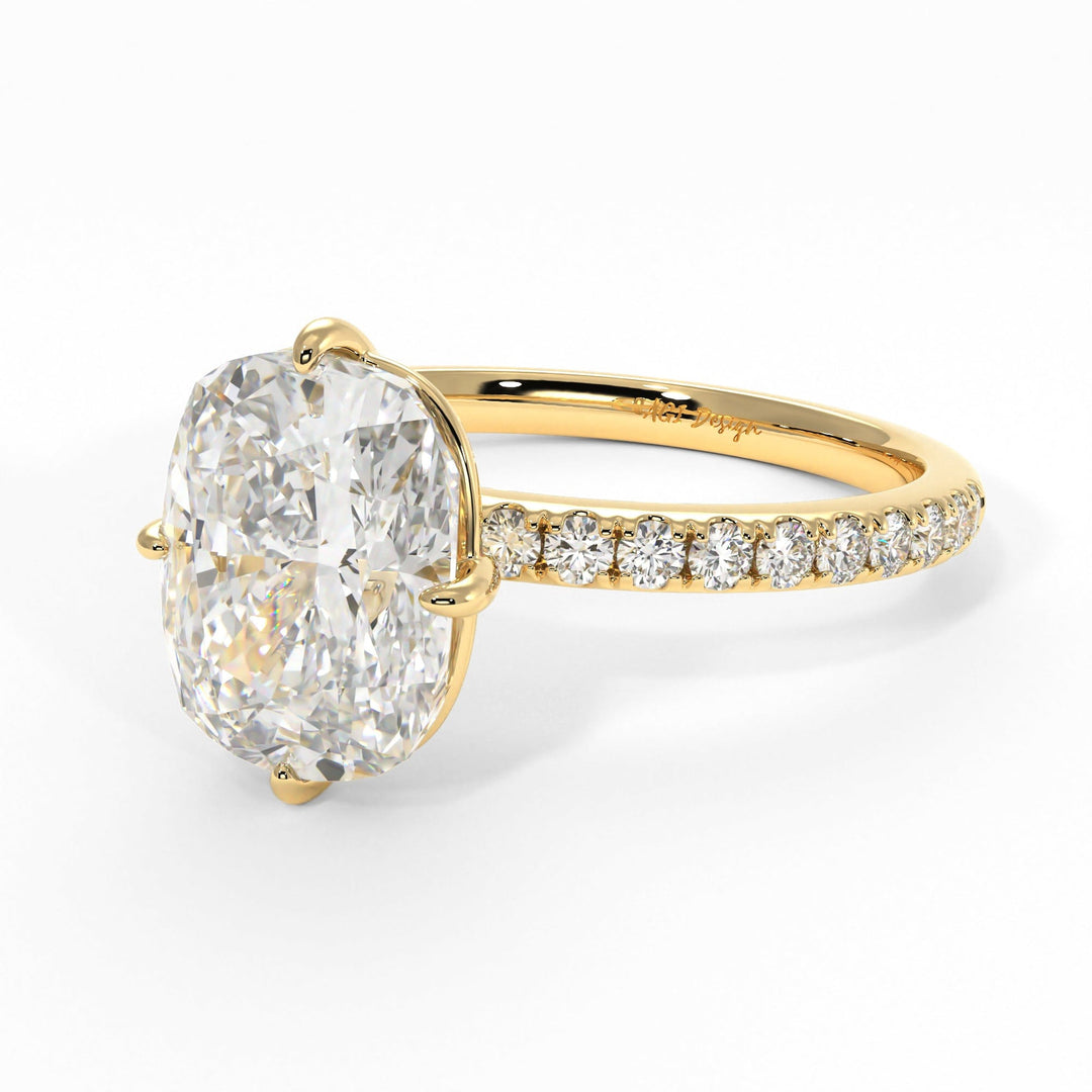 AGI Design Patricia Elongated Cushion Cut Lab Created Diamond Engagement Ring