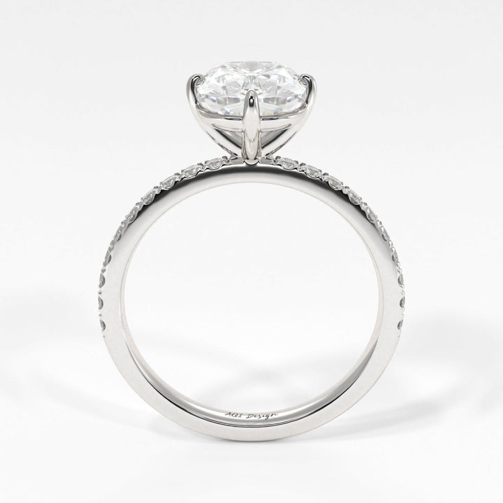 AGI Design Patricia Elongated Cushion Cut Lab Created Diamond Engagement Ring