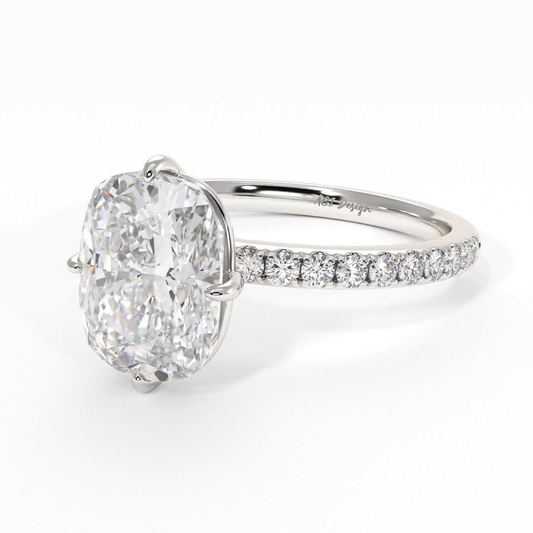AGI Design Patricia Elongated Cushion Cut Lab Created Diamond Engagement Ring