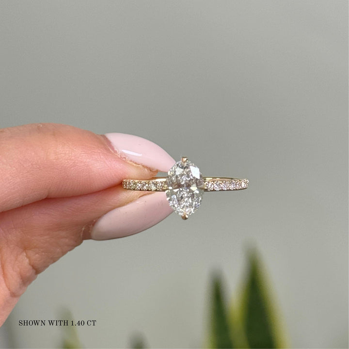 AGI Design Patricia Oval Lab Created Diamond Engagement Ring