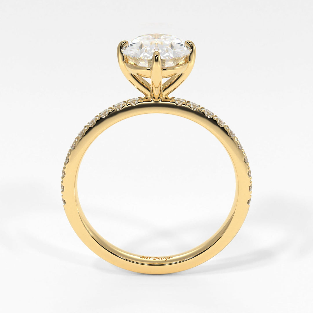 AGI Design Patricia Oval Lab Created Diamond Engagement Ring