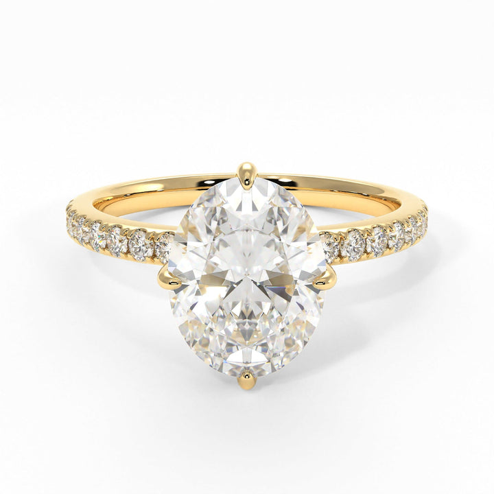 AGI Design Patricia Oval Lab Created Diamond Engagement Ring